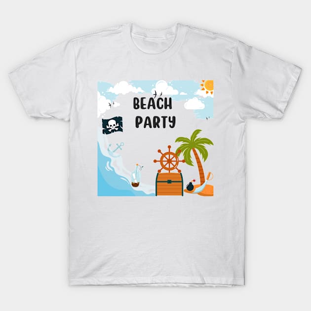 Beach Party T-Shirt by Zazavectorarts